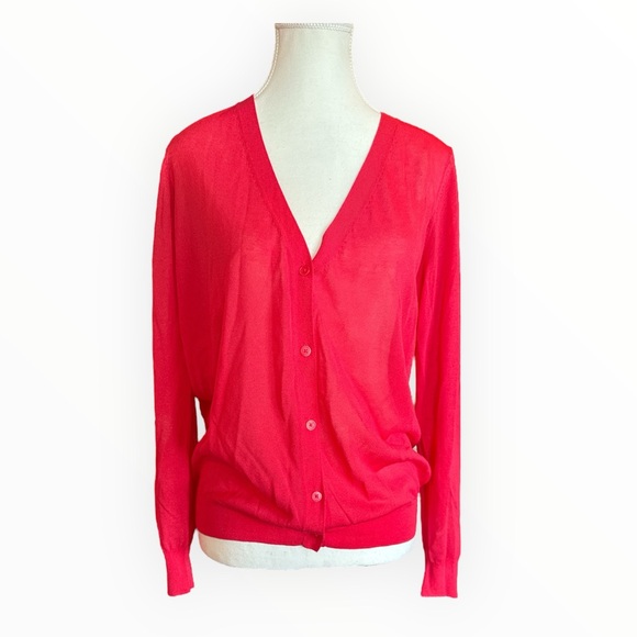 Uniqlo Sweaters - NWT Uniqlo Light V-Neck Long-Sleeve Cardigan Red XL